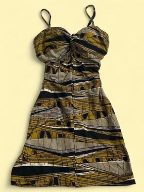 VS bra tops vintage y2k Abstract Print Dress in Olive & Black